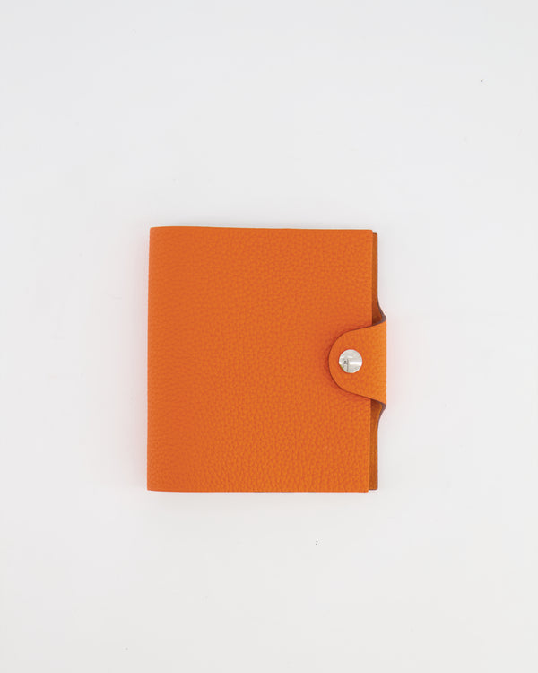 Hermès Orange Togo Leather Small Notebook with Palladium Hardware