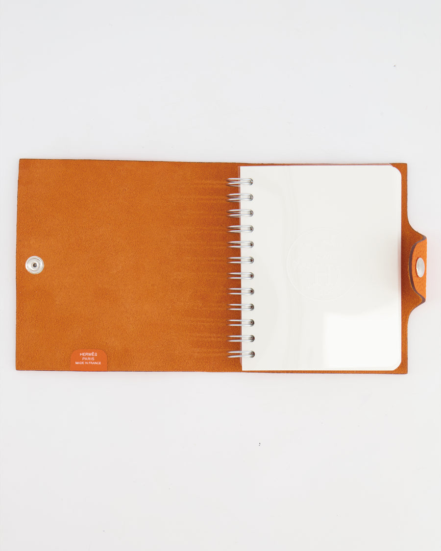 Hermès Orange Togo Leather Small Notebook with Palladium Hardware