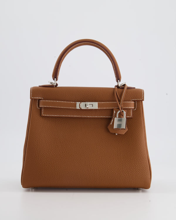 Hermès Kelly Bag 25cm Retourne in Gold Togo Leather with Palladium Hardware