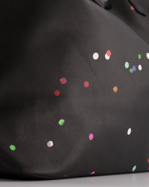 Givenchy Black Polka Dot Coated Canvas Shoulder Tote Bag