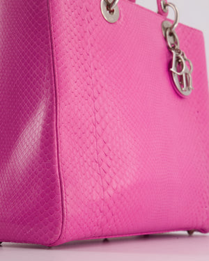 Christian Dior Large Pink Python Lady Dior Bag with Silver Hardware RRP £5600