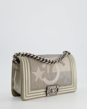 *HOT* Chanel Medium Boy Bag in Gold Metallic Sequin CC Star Print with Silver Hardware