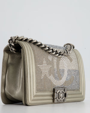 *HOT* Chanel Medium Boy Bag in Gold Metallic Sequin CC Star Print with Silver Hardware
