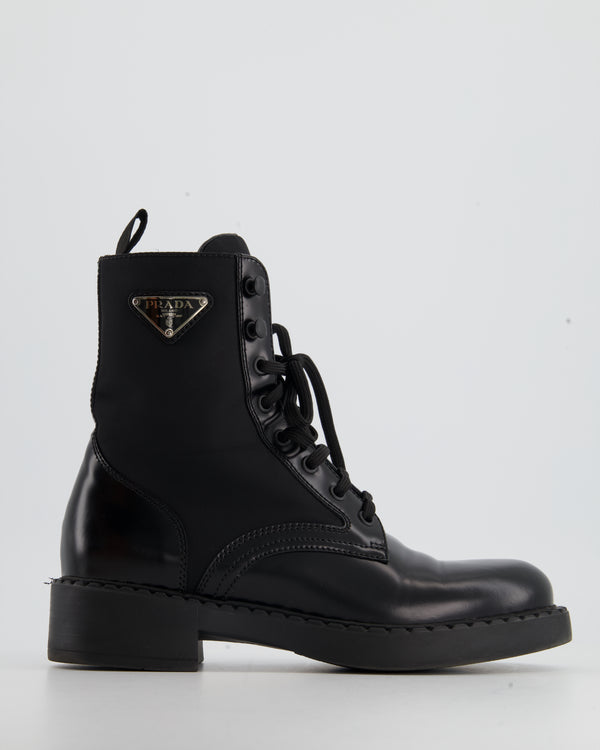 *FIRE PRICE* Prada Black Nylon and Leather Combat Boots Size EU 38 RRP £1100