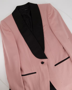 Tom Ford Pink and Black Long-Sleeve Satin Tailored Tuxedo Blazer Size IT 44 (UK 12)