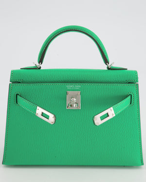 *SUPER HOT* Hermès Mini Kelly Bag II 20cm in Vert Comics Chevre Leather with Palladium Hardware