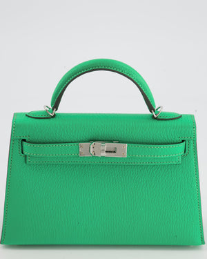 *SUPER HOT* Hermès Mini Kelly Bag II 20cm in Vert Comics Chevre Leather with Palladium Hardware