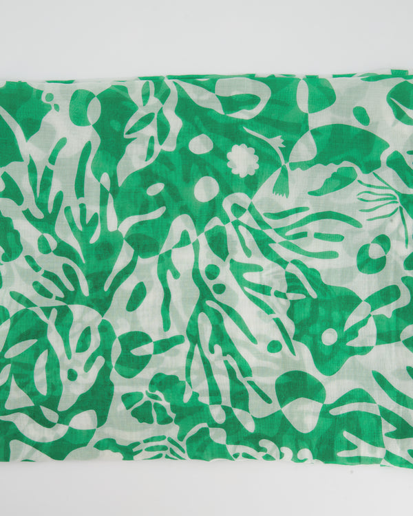 Eres Emerald Green and White Printed Sarong One Size