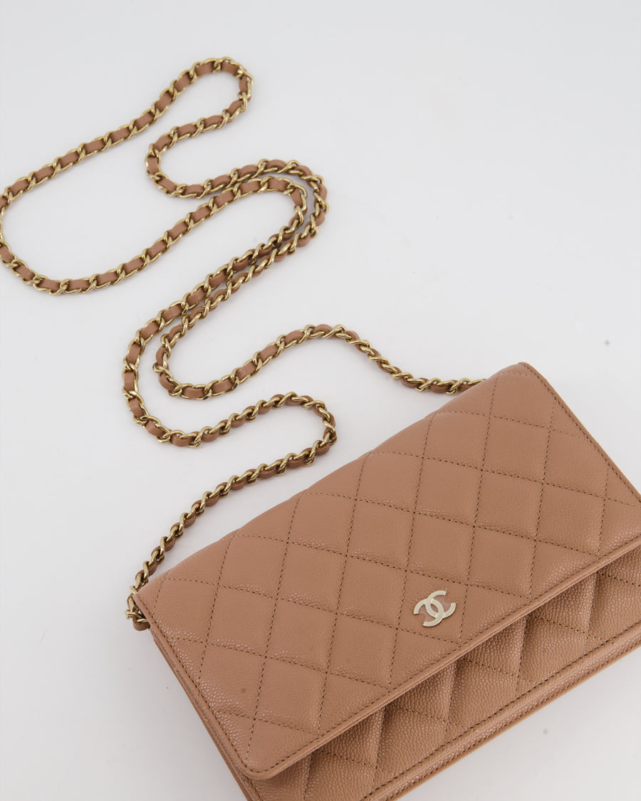 *HOLY GRAIL* Chanel Caramel Wallet on Chain in Caviar with Champagne Gold Hardware
