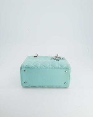 Christian Dior Tiffany Blue Medium Lady Dior Bag Patent with Silver Hardware RRP £5300