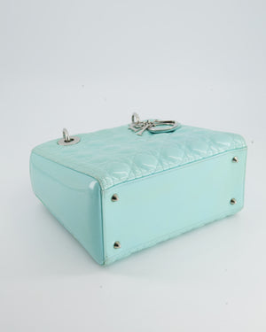 Christian Dior Tiffany Blue Medium Lady Dior Bag Patent with Silver Hardware RRP £5300