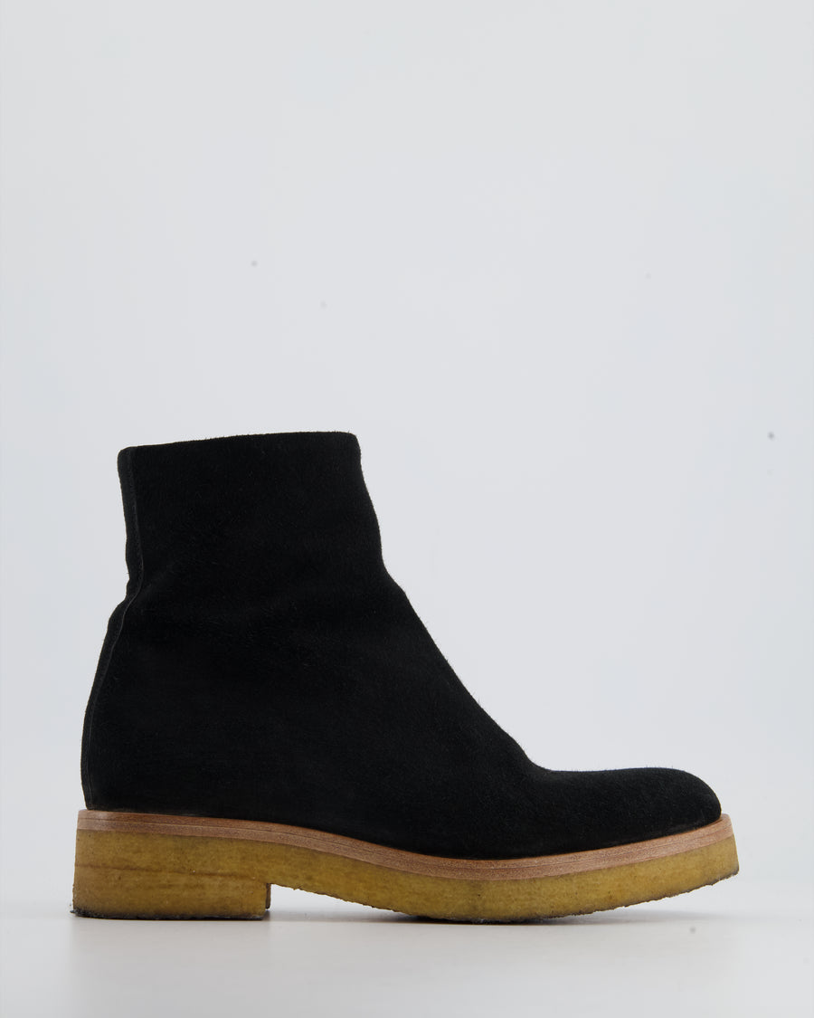 The Row Black Suede Ankle Boots with Zip Size EU 35