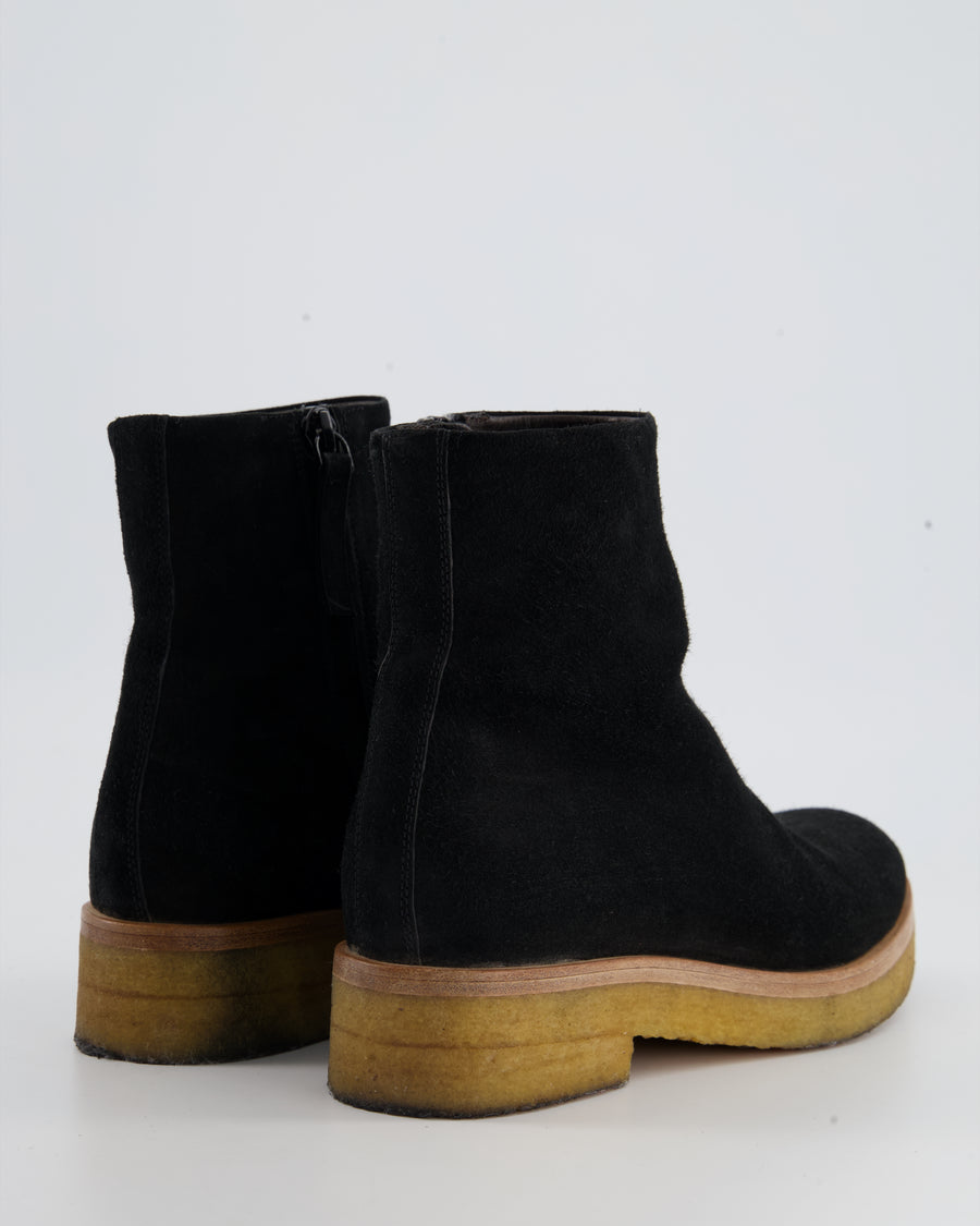 The Row Black Suede Ankle Boots with Zip Size EU 35
