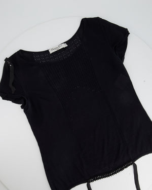 Christian Dior Vintage Black Top with Sequin Detail Size FR 44 (UK 16)