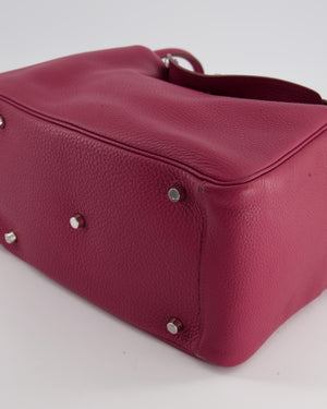 HERMÈS LINDY 30CM CLEMENCE S5 ROUGE TOMATE PALLADIUM HARDWARE