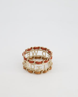 Chanel "We Need Tweed" Bangle in Champagne Gold Hardware with Leather Detail