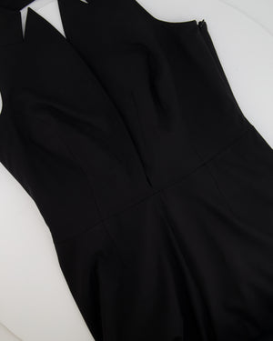 Mugler Black Wool Backless Jumpsuit Size IT 44 (UK 12)