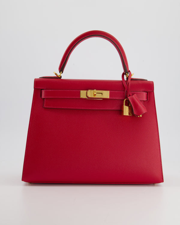Hermes Kelly Sellier Bag 28cm in Rouge Casaque Epsom Leather with Gold Hardware