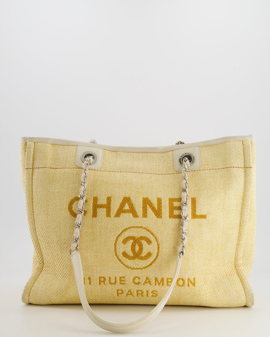 Chanel Yellow Raffia Small Deauville Tote