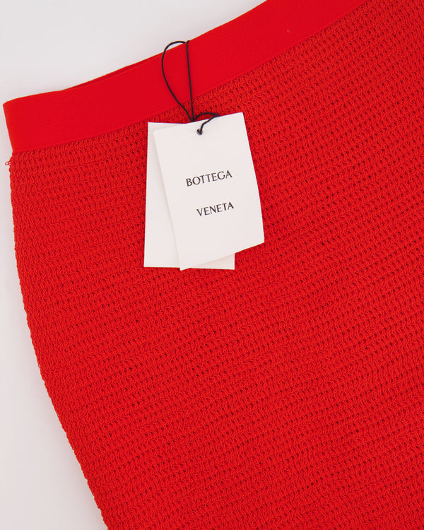 Bottega Veneta Coral Red Knitted Crochet Mini skirt Size XS (UK 6) RRP £905