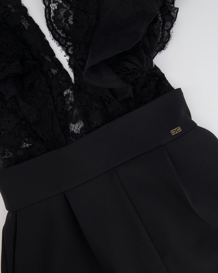 Elisabetta Franchi Black Lace Playsuit Size IT 40 (UK 8)