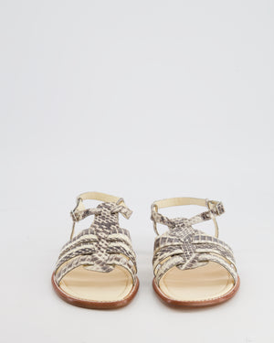 Manolo Blahnik Cream Snakeskin Sandals Size EU 36