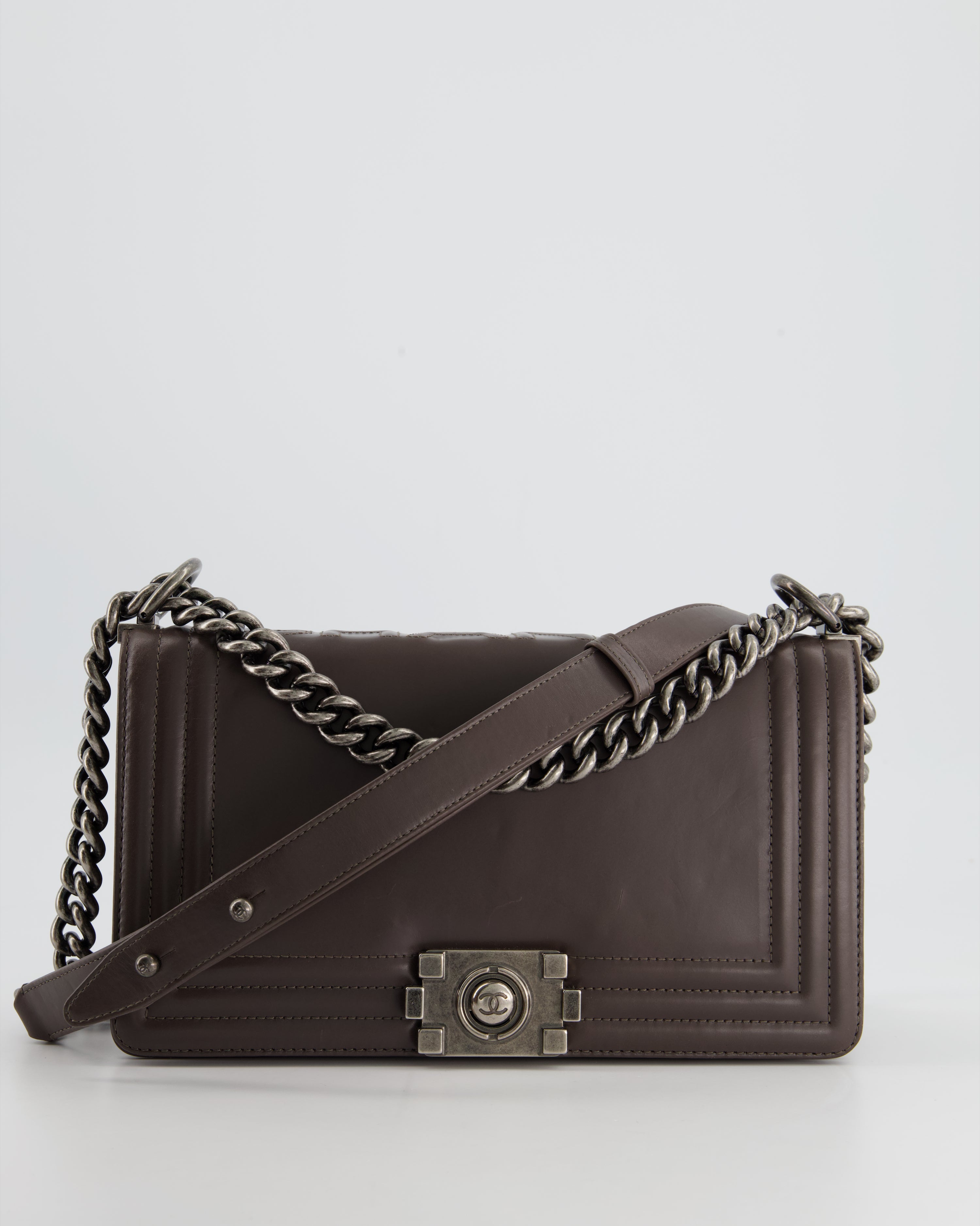 Chanel Black Lambskin New Medium Boy Bag Gold Hardware