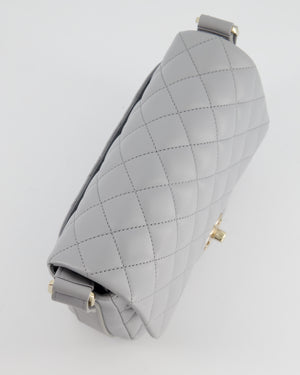 Chanel Wave Strap Bag In Dove Grey Lambskin with Champagne Gold Hardware