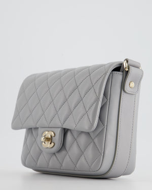 Chanel Wave Strap Bag In Dove Grey Lambskin with Champagne Gold Hardware
