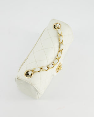 *RARE* Chanel Vintage White Caviar Mini Square Flap Bag with 24K Gold Hardware