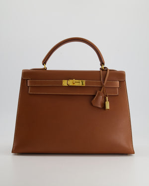 *RARE* Hermès Gold Kelly Sellier 32 Bag in Epsom Leather with Gold Hardware