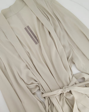 Rick Owens Dove Grey Long-Sleeve Belted Over-Coat Size IT 42 (UK 10)