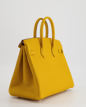 *HOT* Hermès Birkin Bag Retourne 25cm in Jaune Ambre Togo Leather with Palladium Hardware