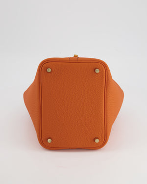 *SUPER HOT* Hermès Picotin Bag 18cm in Orange Clemence Leather and Gold Hardware