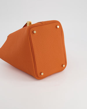 *SUPER HOT* Hermès Picotin Bag 18cm in Orange Clemence Leather and Gold Hardware
