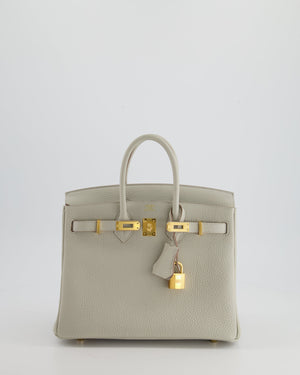 *RARE* Hermès Birkin Bag 25cm in Gris Perle Togo Leather with Gold Hardware