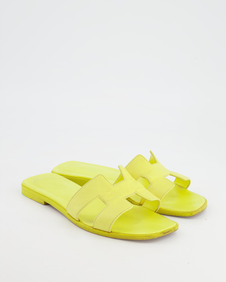 *FIRE PRICE* Hermès Oran Sandal in Jaune Curcuma Epsom Leather Size EU 37 RRP £570
