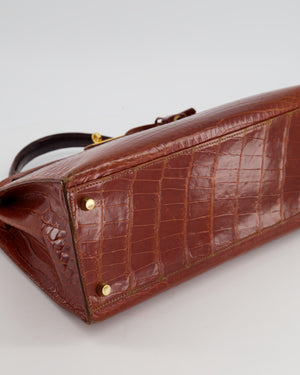 Hermès Vintage Kelly Bag 32cm in Miel Alligator Mississippiensis with Gold Hardware
