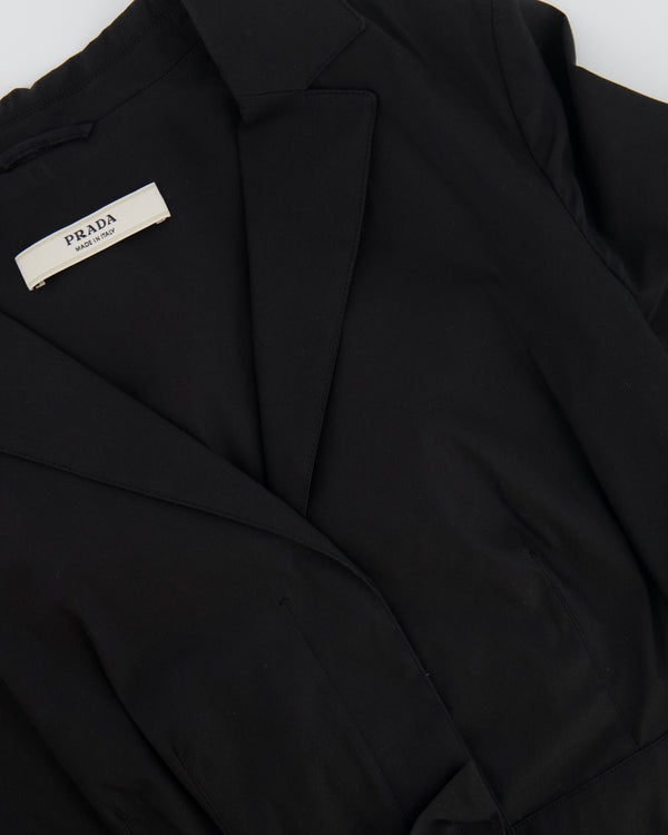 Prada Black Peplum Jacket with Bow Detailing Size IT 38 (UK 6)