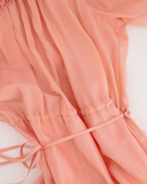 Fendi Baby Pink Silk Off-The-Shoulder Long Dress Size IT 38 (UK 6)