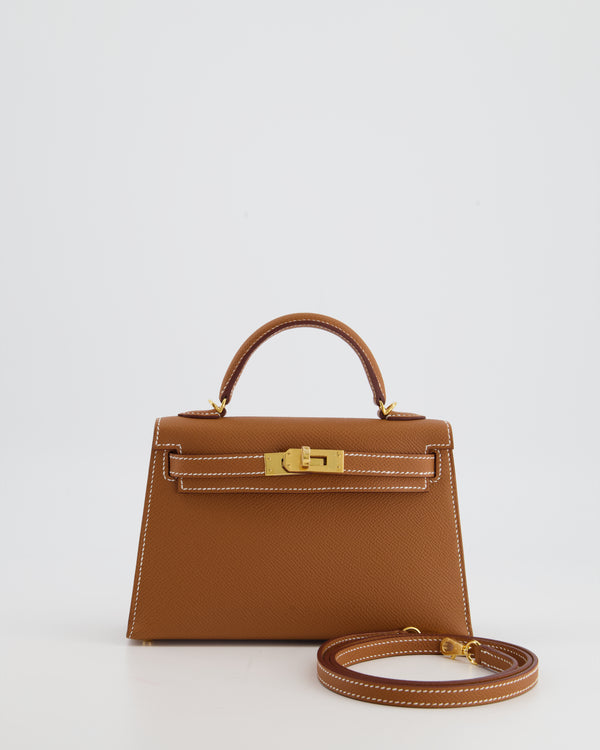 *HOT* Hermès Mini Kelly II 20cm in Gold Epsom Leather with Gold Hardware