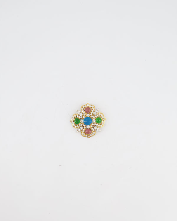 *FIRE PRICE* Chanel Vintage Multicolour Gems and Crystal Embellished Brooch