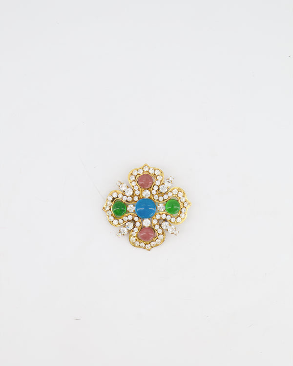 *FIRE PRICE* Chanel Vintage Multicolour Gems and Crystal Embellished Brooch