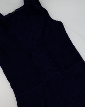 Chanel Navy Sleeveless Towel Dress with Hood Size FR 36 (UK 8)