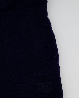 Chanel Navy Sleeveless Towel Dress with Hood Size FR 36 (UK 8)