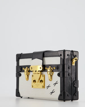 Louis Vuitton Womens Metal EPI Leather Petite Malle Handbag Gold Silver Tone
