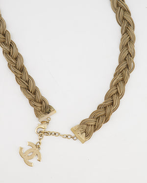 Chanel Gold Braided Belt with Gold CC Logo Detail Size 75cm