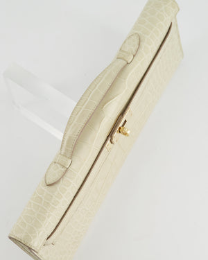 RARE* Hermès Kelly Cut Bag in Beton Alligator Mississippiensis Leathe –  Sellier