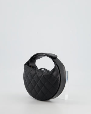 Chanel Black Mini Half Moon Top Handle Bag in Caviar Leather with Gold Hardware