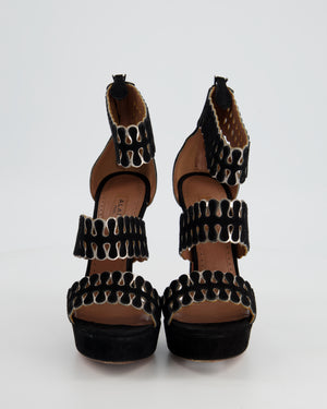 Alaia Black Cut Out Open Sandal Heels Size EU 35